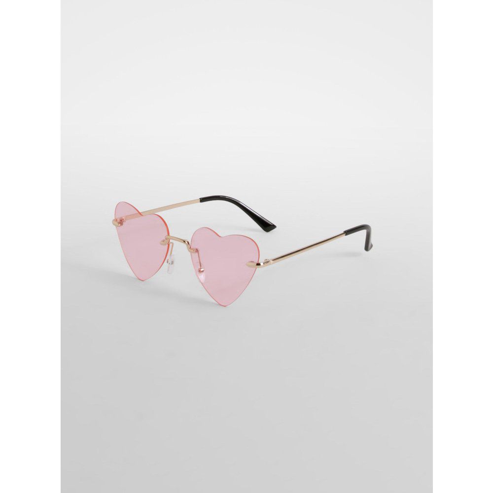 Heart Frame Sunglasses, Pink - boohoo - Modalova