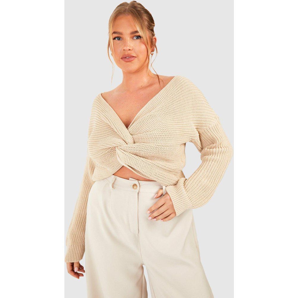 Maglione Plus Size in maglia con dettagli attorcigliati - boohoo - Modalova