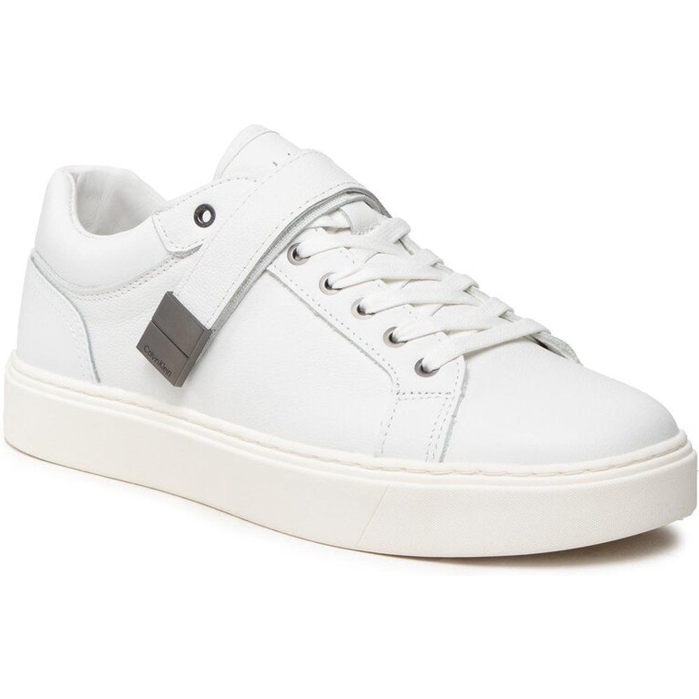 Sneakers - Low Top Lace Up W/Plaque HM0HM00919 Bright White YBR - Calvin Klein - Modalova