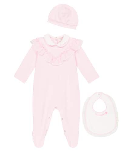 Baby - Tutina in cotone con berretto e bavaglino - Monnalisa - Modalova