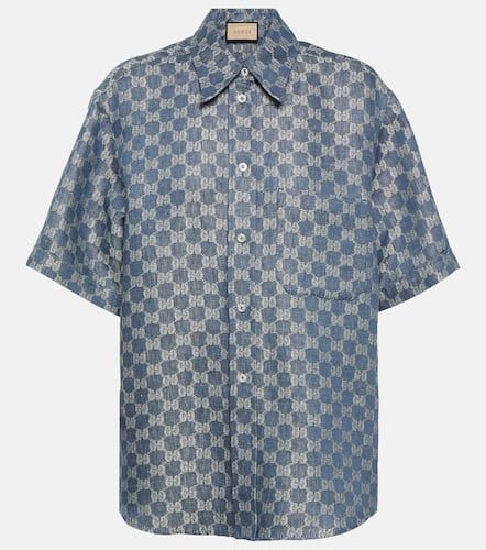 Camicia in jacquard di lino GG - Gucci - Modalova