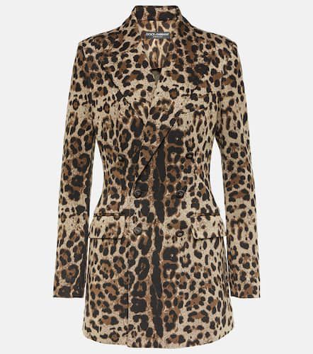 Blazer con stampa leopardata - Dolce&Gabbana - Modalova