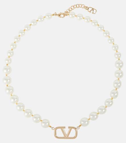 Valentino VLogo faux pearl necklace - Valentino - Modalova