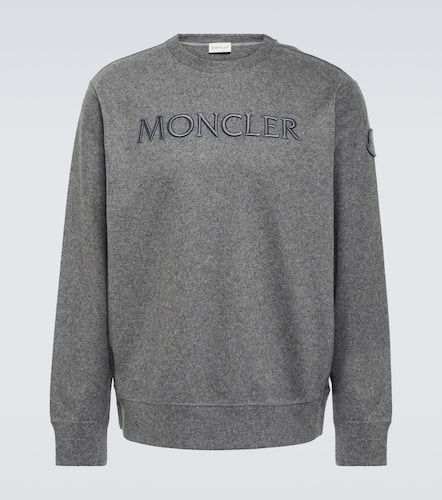 Felpa in misto lana con logo - Moncler - Modalova