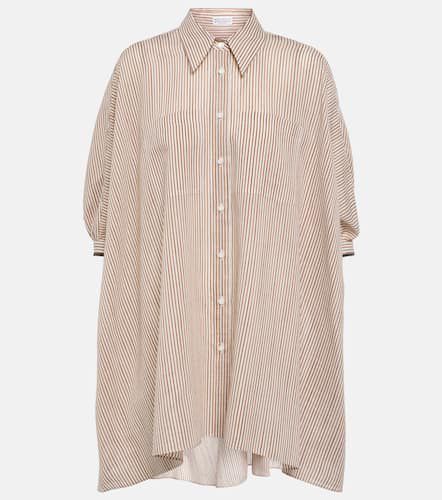 Camicia in misto seta e cotone a righe - Brunello Cucinelli - Modalova