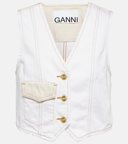 Ganni Gilet di jeans cropped - Ganni - Modalova