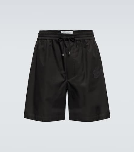 Shorts in twill di cotone con logo - Valentino - Modalova