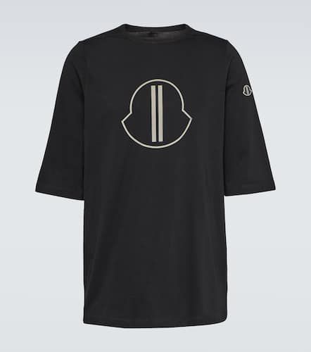 X Rick Owens - T-shirt in jersey di cotone con logo - Moncler Genius - Modalova