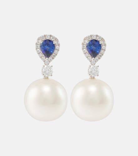 Orecchini Romance in oro bianco 18kt con zaffiri, diamanti e perle - Bucherer Fine Jewellery - Modalova