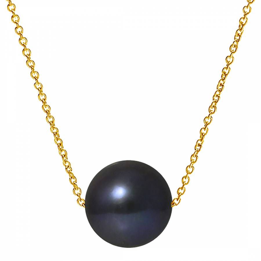 Black/Gold Single Pearl Necklace - Mitzuko - Modalova
