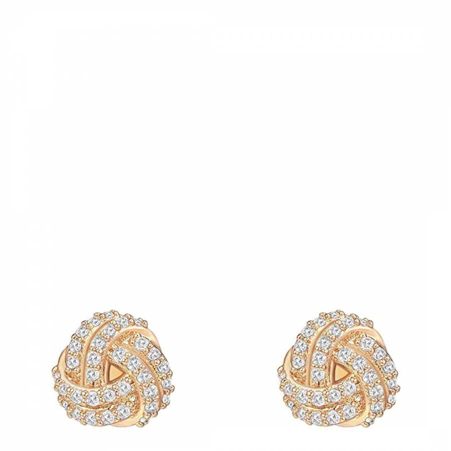 K Gold Plated Knot Stud Earrings - Chloe Collection by Liv Oliver - Modalova