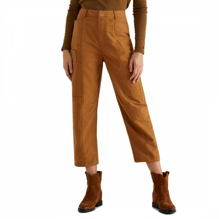 Beige Cropped Utility Trousers - United Colors of Benetton - Modalova