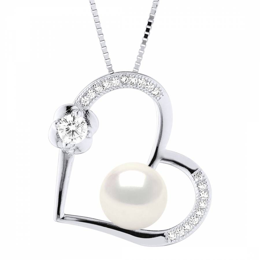 White Pearl Heart Pendant Necklace - Atelier Pearls - Modalova