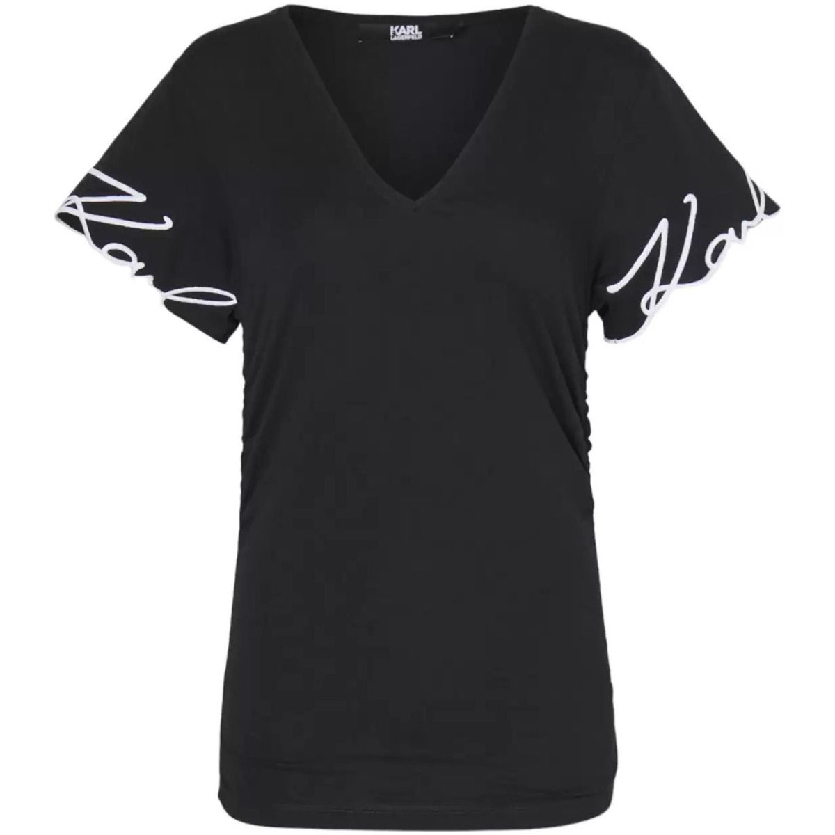 T-shirt & Polo tshirt signature nera - Karl Lagerfeld - Modalova