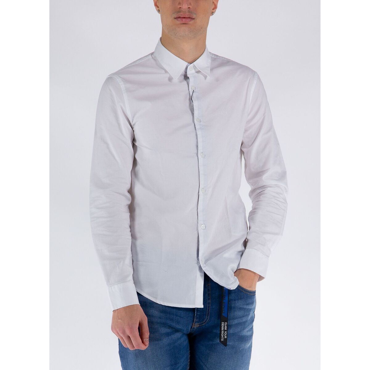 Camicia a maniche lunghe CAMICIA OXFORD SLIM ESSENTIAL - EAX - Modalova