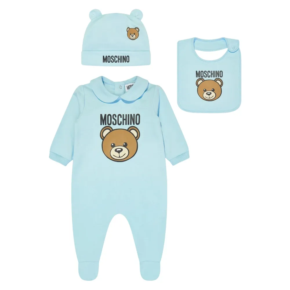 Blue Bear Logo Babygrow Gift Set - Moschino - Modalova