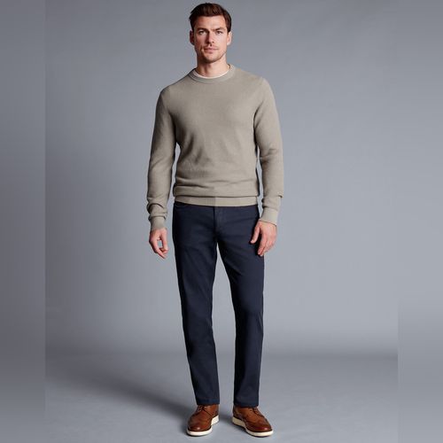 Textured Business Suit Trousers - Denim Blue