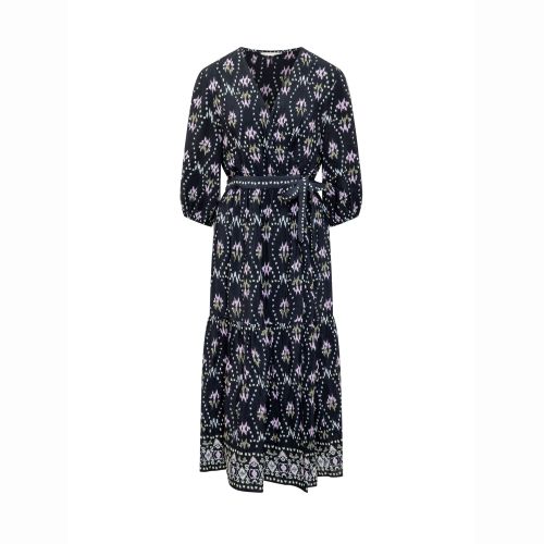 BA&SH Dress Long Sleeve Abstract Print Midi selling Dress Black Size XS