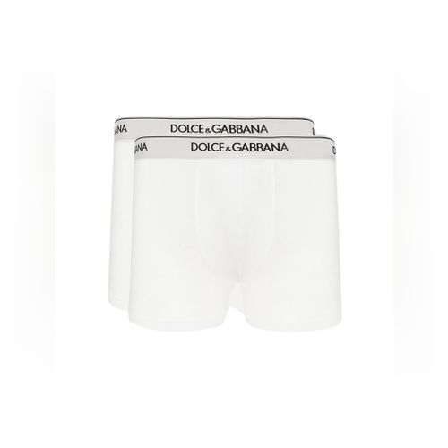 Set of 2 Brando cotton jersey boxer briefs in white - Dolce Gabbana