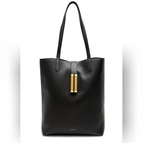 Demellier New York Leather Tote in Black Croc Effect