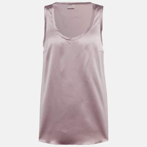 Brunello Cucinelli Stretch-silk Satin Tank Top in Natural