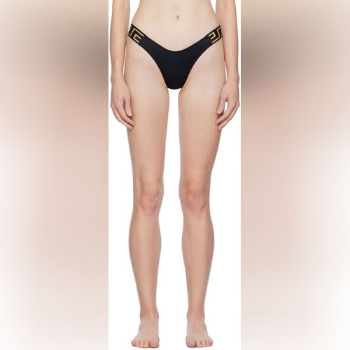 Versace Underwear: Black Greca Bikini Bottoms