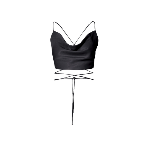 Bralette top Asha Satin Glossy Black